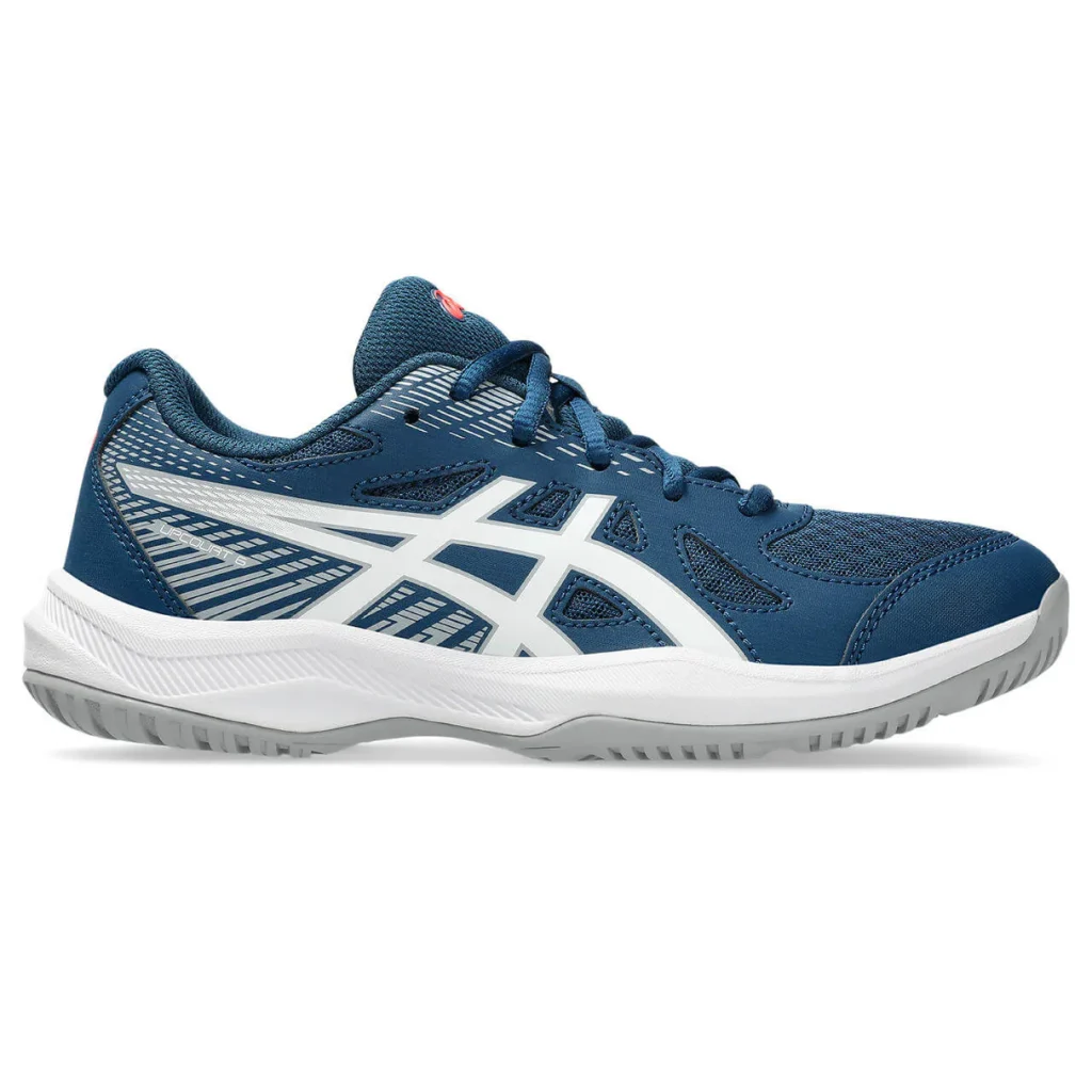asics youth upcourt 6 gs volleyball shoe blue white 1